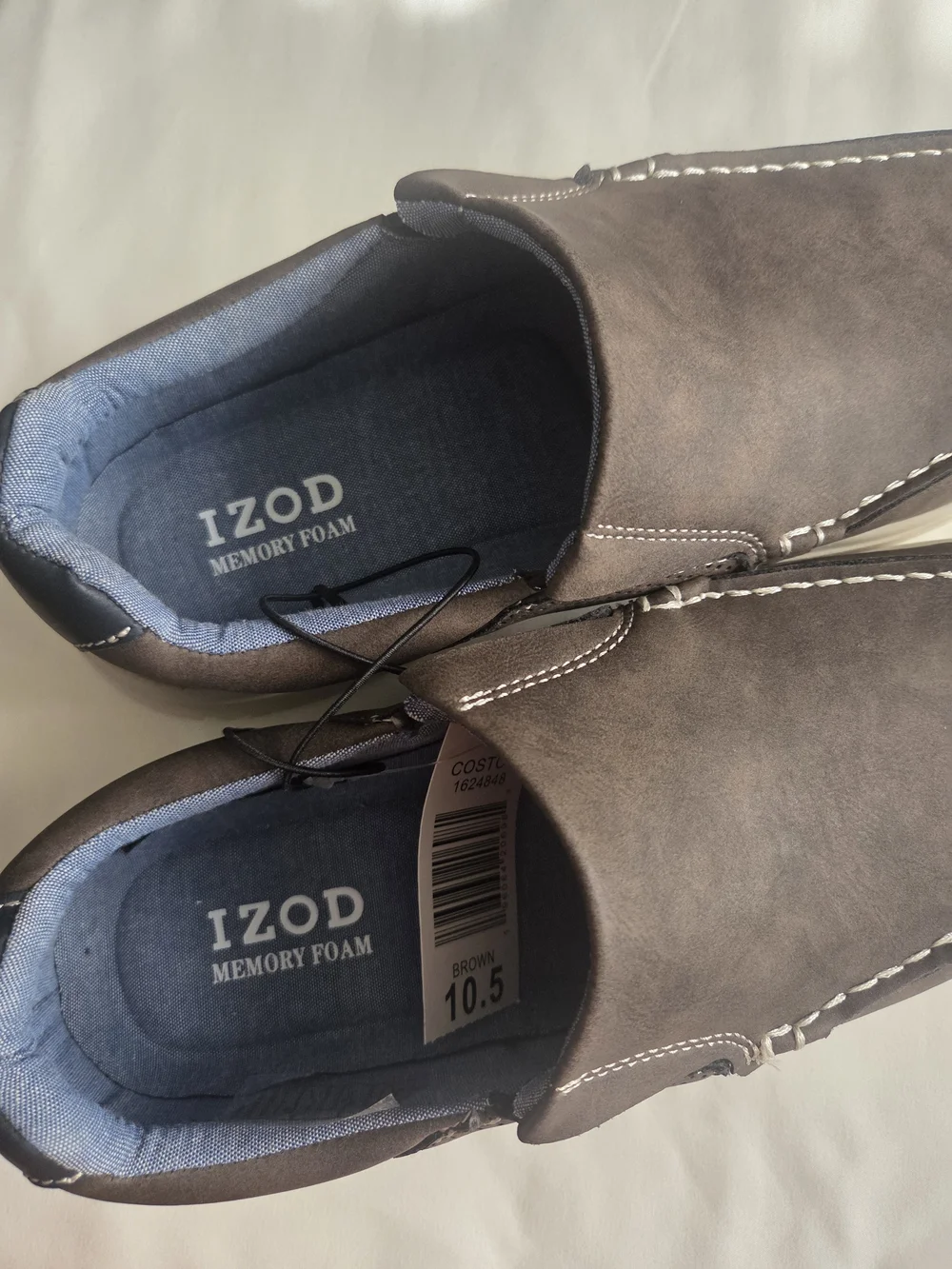 IZOD Men's Brown Slip-On Memory Foam Casual Loafers